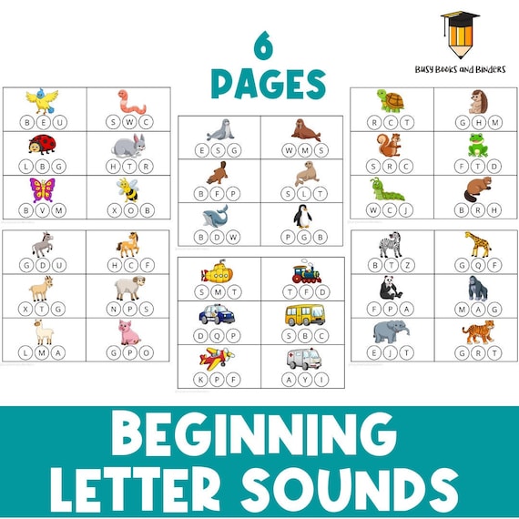 Beginning Letter Sounds | Clip Cards | Busy Book | Alphabet Matching | Preschool | Toddler | Letters | Homeschool | Phonics | Preschool