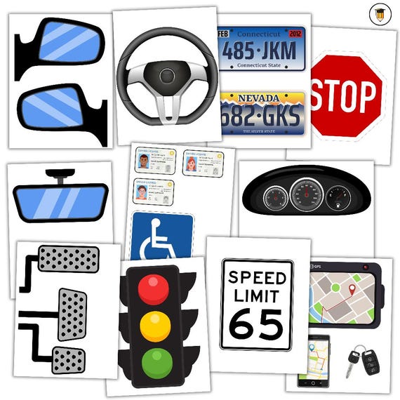 Car Dramatic Play | Play Props | Community Helpers | Pretend Play | Preschool and Toddler Activities | Homeschool | Busy Book Printable