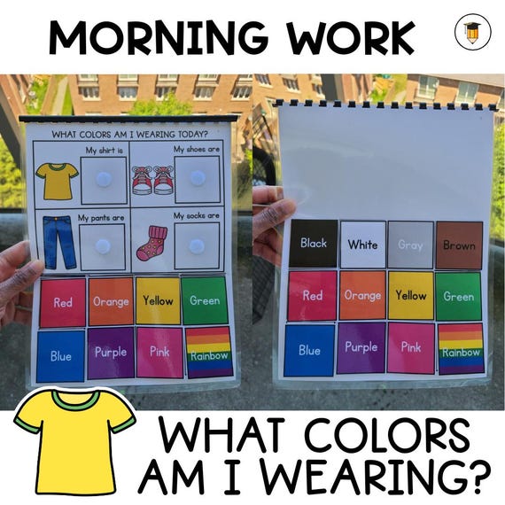 Printable Book: Color Matching | Sorting | File Folder Games | Learn Colours | Preschool Busy Book | Toddler | Morning Work | Clothing