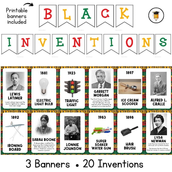 Black Inventions Posters | Bulletin Board Display | Black History Decor | African American History | Printable Banner | Black Lives Matter |