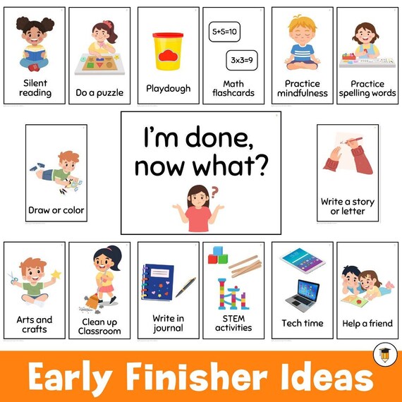 Early Finisher Posters | Classroom Posters | Classroom Printables | Printable Kids Greetings | Teacher Student Greetings | Class Decor