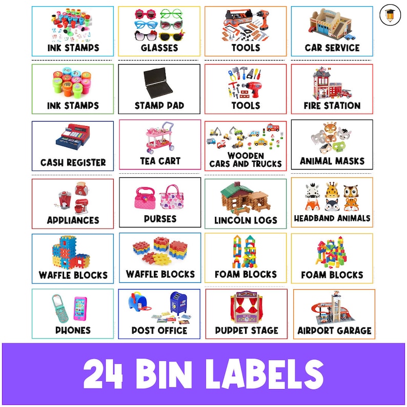 175 REAL PICTURES BUNDLE: School Supplies and Bin Labels | Bin Label ...