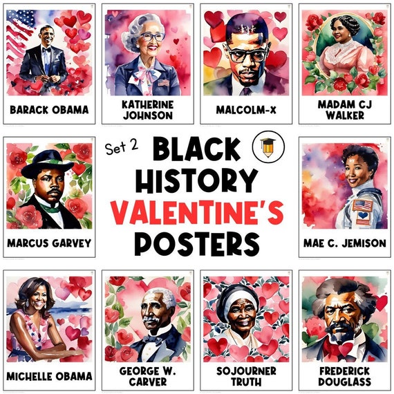 VALENTINE'S DAY | Black History Poster | Bulletin Board Display | Black History Decor | African American History | Printable Poster