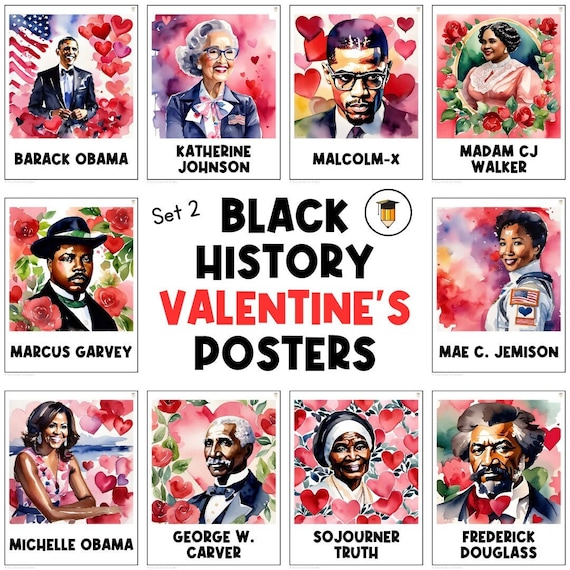 10 Valentine's Day Posters | Black History | Bulletin Board Display | Black History Decor | African American History | Printable Poster