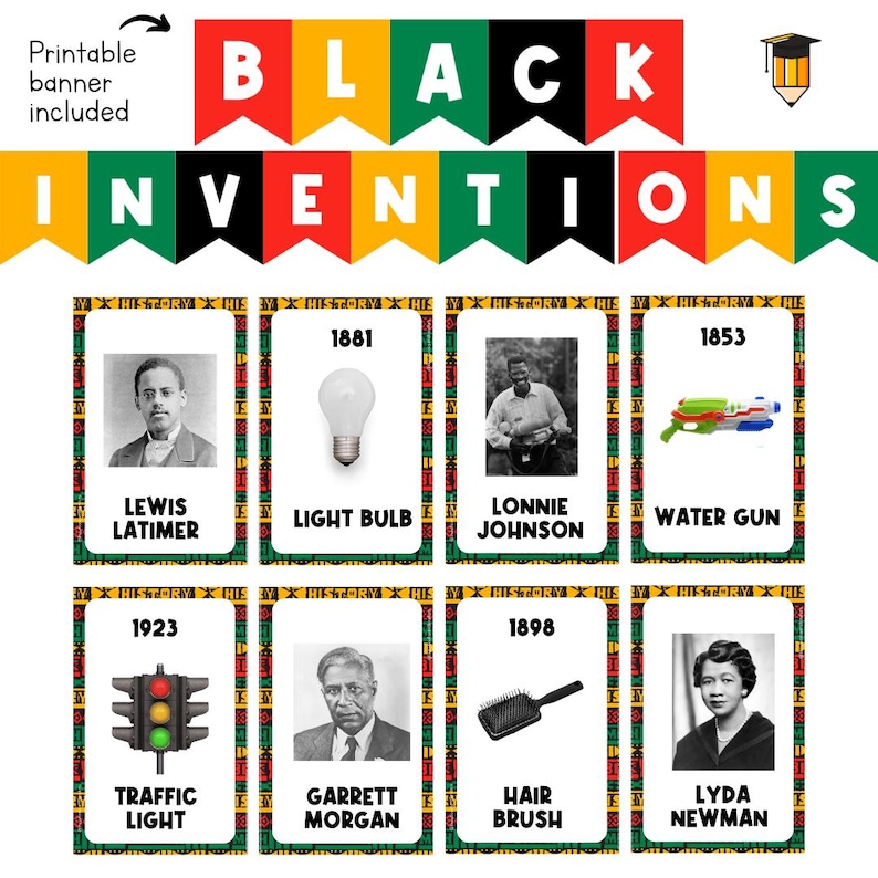 SCHWARZE GESCHICHTE PAKET | Poster mit Geschichte | Pinnwand-Aufsteller | Schwarze Geschichte Dekor | Afroamerikanische Geschichte | Druckbare Banner Bild 4