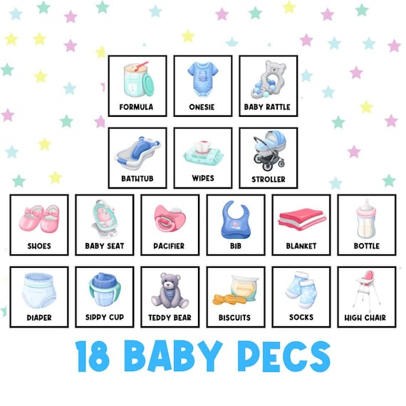 18 BABY PICTURE CARDS | First Then Board | Visual Aid |  Schedule | Toddler | Communication Card | Task Card | Special Needs | Autism | Deaf