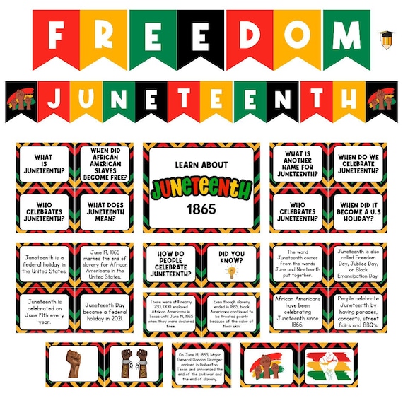 Juneteenth Bulletin Board | Display | Black History Decor | African American History | Printable Banner | Freedom | Equality | Emancipation