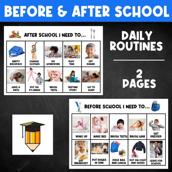 REAL PICTURES: Before School | After School Routine Chart | Morning | Afternoon Bedtime Routine | Visual Aid | Visual Schedule | Toddler