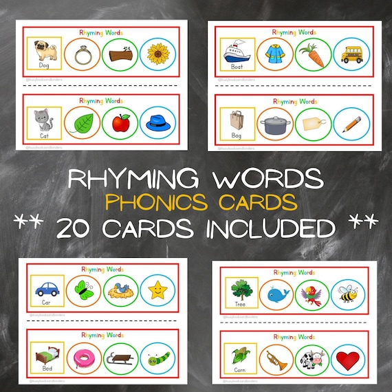 Rhyming Words Matching, Phonics, Preschool Activities, Busy Books, Home school worksheets, Busy Binders, Kindergarten Literacy, PreK, Rhymes
