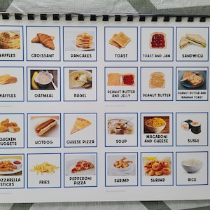 LIVRE : 167 photos de plats | Aide visuelle alimentaire | Comportement | Carte de tâche | Autisme | D'abord, ensuite | Photos de nourriture | Communication | Non verbal