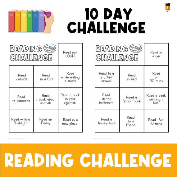 READING CHALLENGE | Reading Activities | Preschool Kindergarten | Literacy Center | Homeschool | Reading Worksheet | Montessori | Book Chart