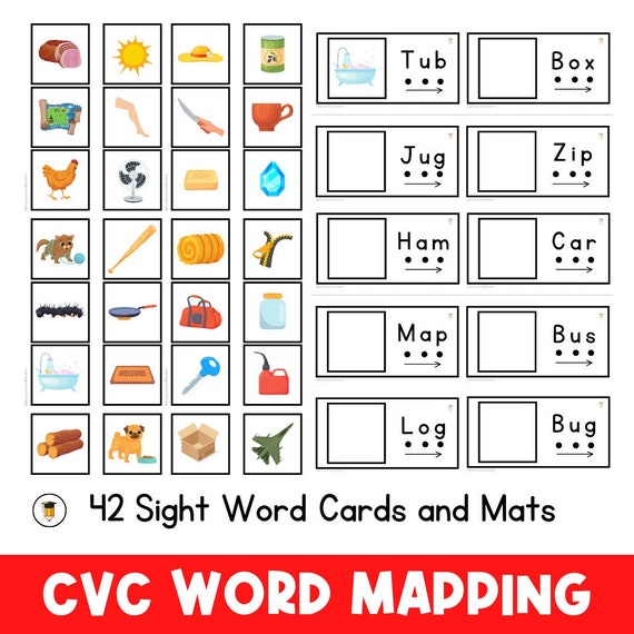 WORD MAPPING | Sight Word Practice | CVC Sight Words | Literacy Centers | Busy Book | Preschool Writing | Kindergarten | Phonics | Spelling