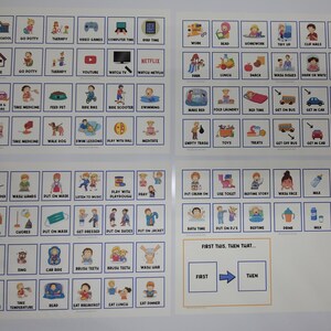 PHYSICAL COPY: 1 Board + 225 Picture Cards | First Then Board | Visual ...