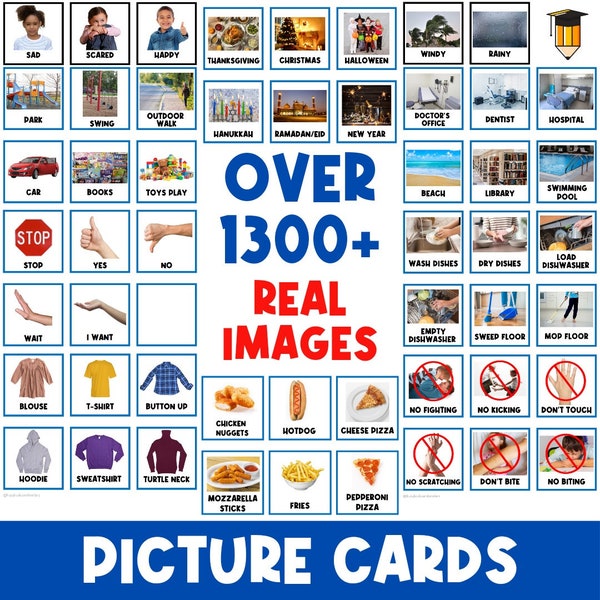 1300+ REAL IMAGES | First Then Board | Visual Aid |  Schedule | Toddler Behaviour | Behavior Chart | Task Card | Special Needs | Autism