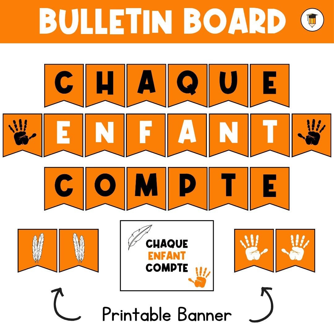 Chaque Enfant Compte Every Child Matters Bulletin Board Etsy