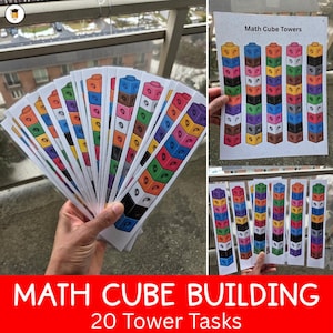 Math Cubes Flashcards | Counting | Building Blocks | Flashcards | STEM | Morning Activities | Fine Motor Activities | Hands On Learning |