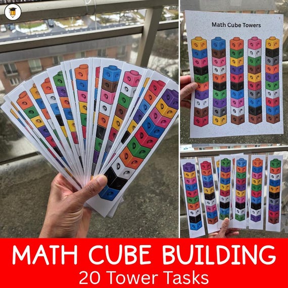 Math Cubes Flashcards | Counting | Building Blocks | Flashcards | STEM | Morning Activities | Fine Motor Activities | Hands On Learning |