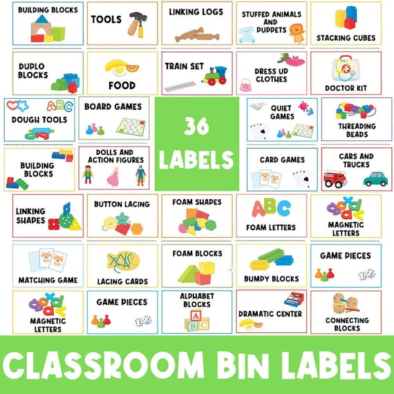 Classroom Center Signs | Toy Bin Label | Visual | Printable Signs | Toy Storage | Toy Organization Label | Classroom Signs | Playroom Signs
