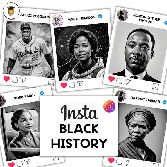 Black History Social Media Posters | Bulletin Board Display | Black History Decor | African American History | Printable Banner | Black