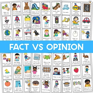 Faits vs opinions | Tri des fiches de tâches | Alphabétisation | Langues | Sciences humaines | Esprit critique | Compréhension écrite