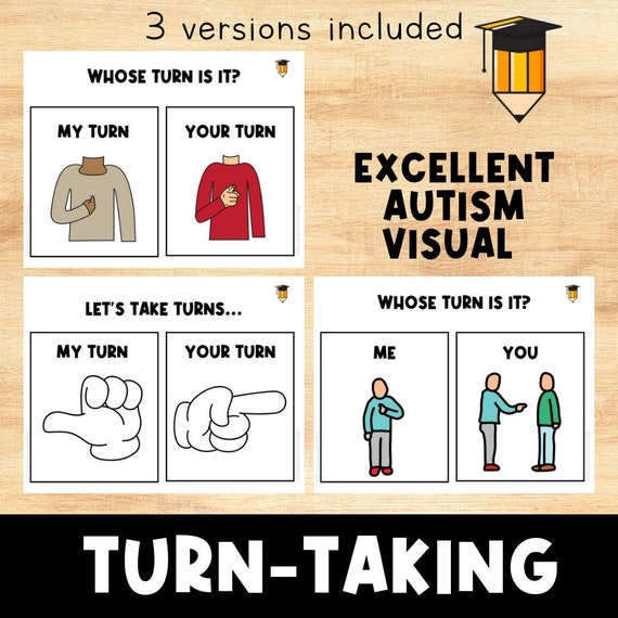 TURN TAKING VISUALS | Life Skills | Children's Behaviors | Social Skills | Communication Visuals | My Turn | Your Turn | Therapy | Cards