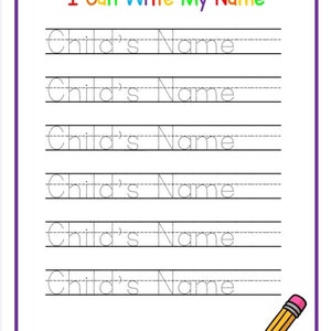 Custom Personalized Name Tracing Worksheet Printable Name - Etsy