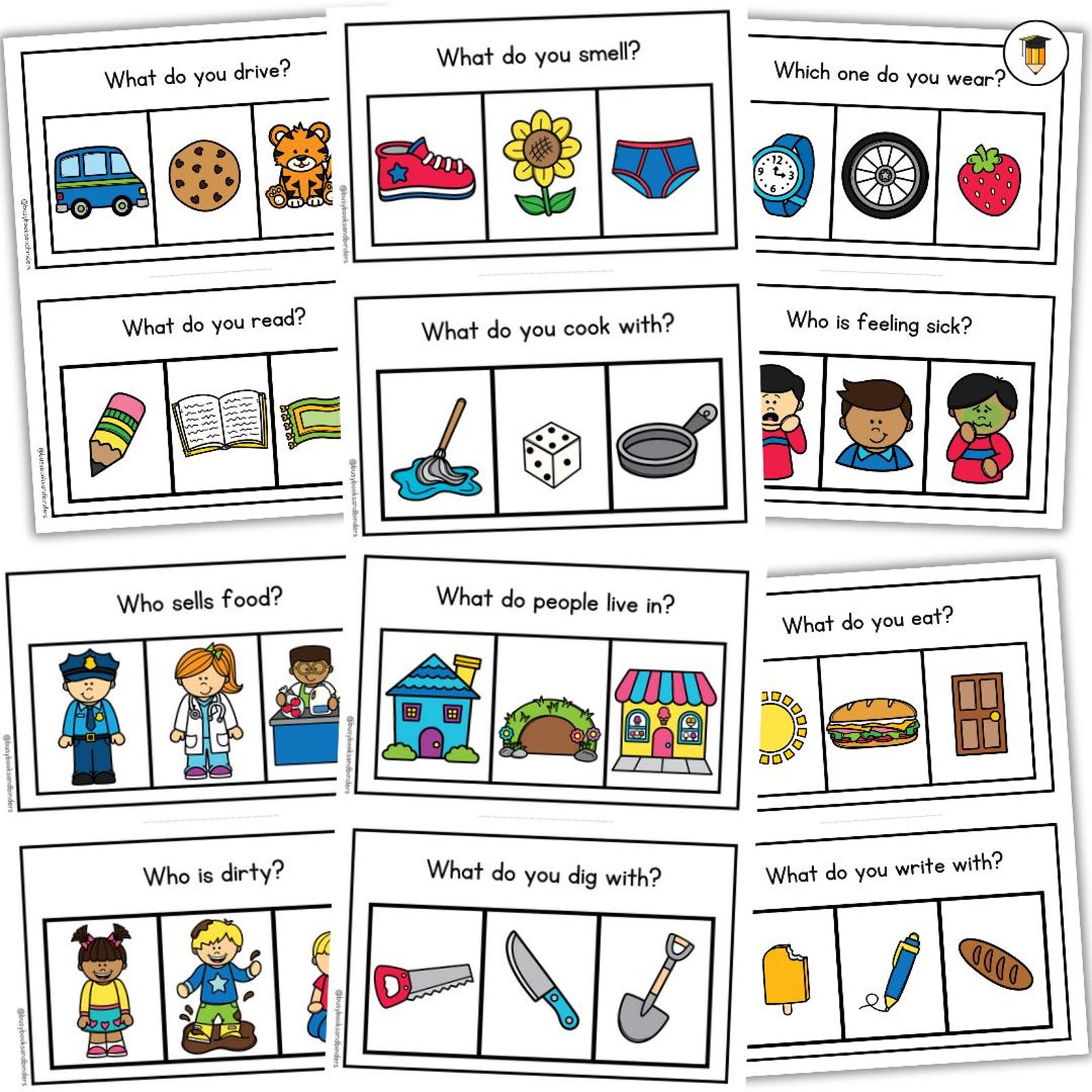 50 WH Questions | Functions Task Cards | Which One | Speech Therapy ...