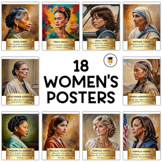 18 Women's History Month Posters | Bulletin Board Display | Women's History Decor | American History | Printable Banner | Famous Women |