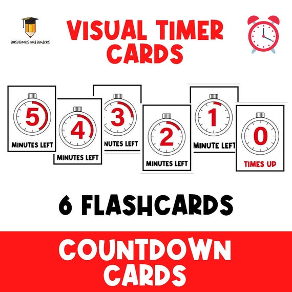 Visual Timer Flashcards | Countdown Cards | Behavior Visuals | Classroom Management | Numbers | Counting | Toddler | Preschool | Autism