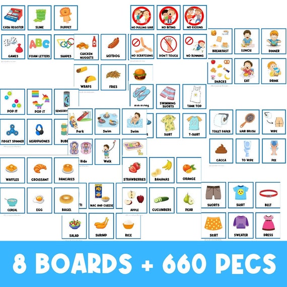8 BOARDS + 660 PICTURES | First Then Board | Visual Aid | Visual Schedule | Toddler Behavior | Task Card | Special Needs | Autism