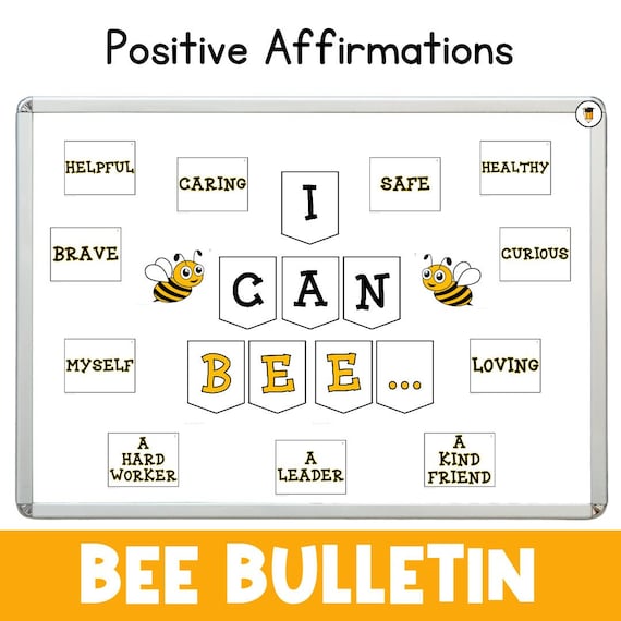 I CAN BEE Bulletin Board | Classroom Decor | Spring Display | Printable Poster | Bees | Classroom Bulletin | Retro Game | Affirmation Poster