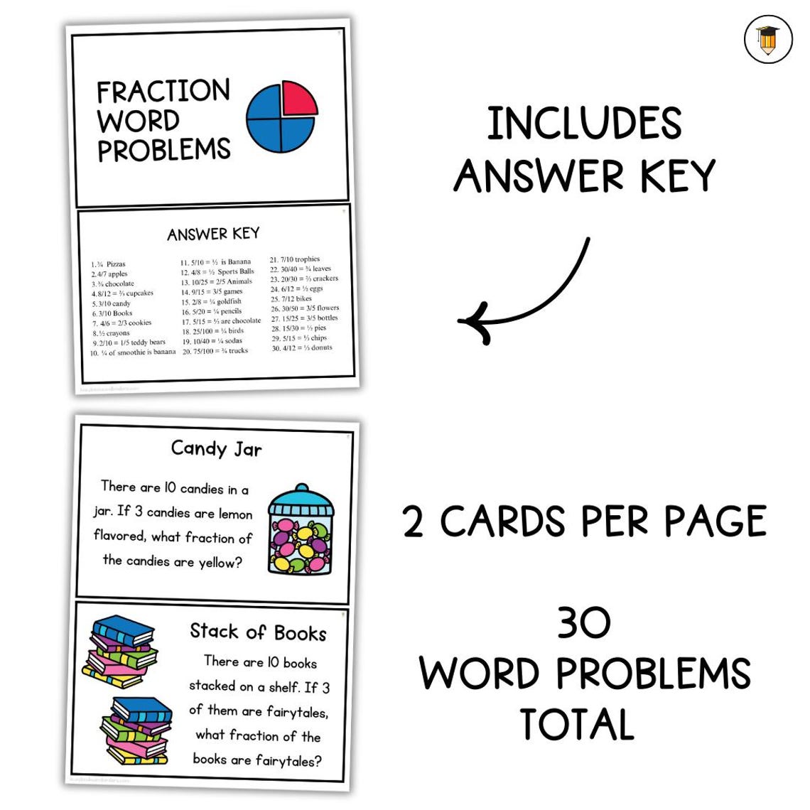 Fractions Task Cards | Math Activity | Math Word Problems for Kids ...