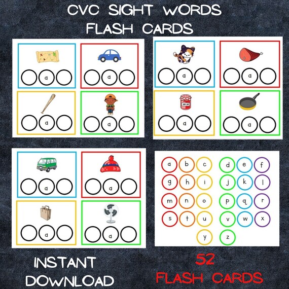 CVC Sight Word Practice | Preschool Writing | Vocabulary | Sight Words | Flash Cards | Spelling | Preschool Literacy | Busy Book Printable