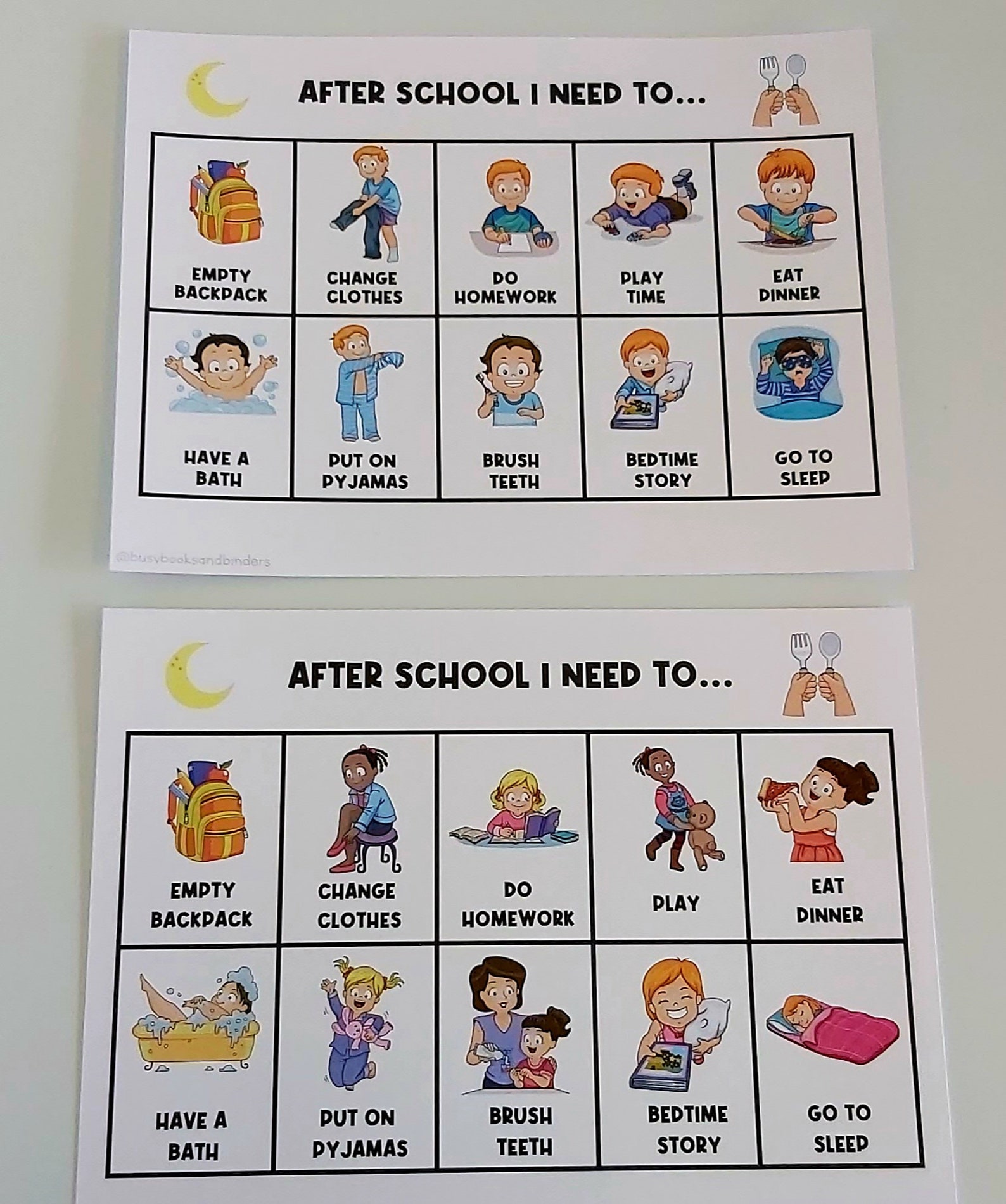 PHYSICAL COPY: Before School | After School Routine Chart | Morning ...