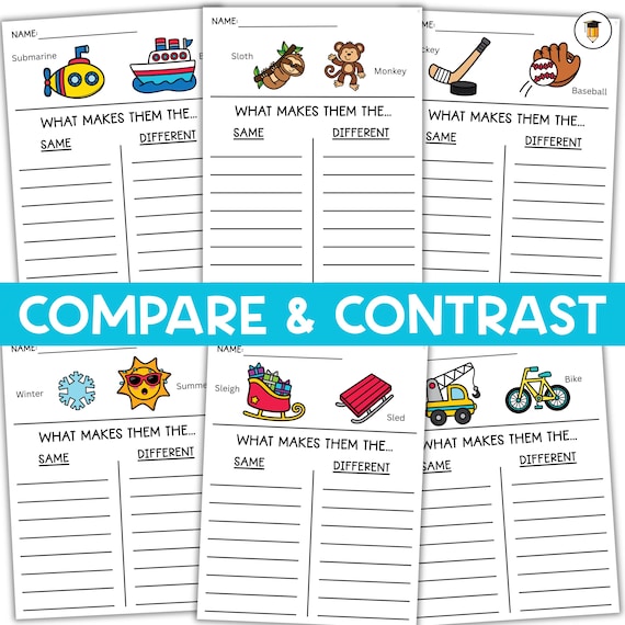 Compare and Contrast | Language | Writing Activities | Worksheet | ESL