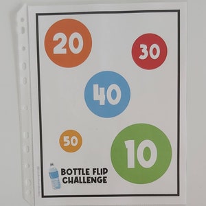 Water Bottle Flip Challenge Paper Games Printable Activities Challenges