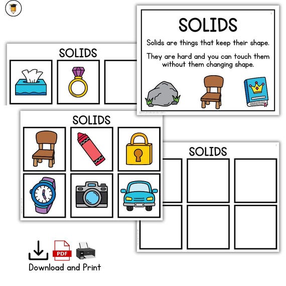 Stati della materia / Scienza / Ordinamento / Scuola materna / Prima  elementare / Caldo o freddo / Leggero o pesante / Solido / Liquido / Gas /  Flashcard / Poster - Etsy Italia