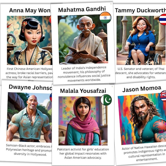 31 Asian Americans and Pacific Islander Posters | Calendar | Bulletin Board Display | Asian American Decor | AAPI History | Printable Poster