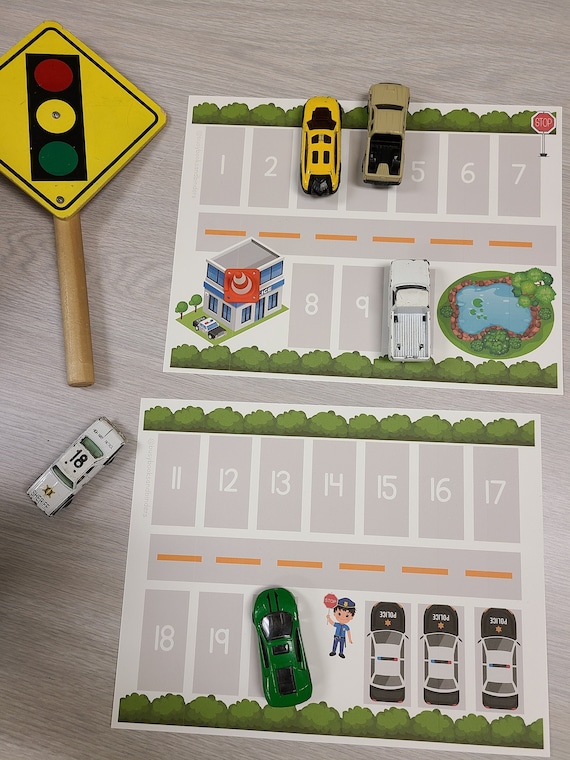 PHYSICAL COPY: Car Number Matching | Counting | Numbers | 1 to 20 | Preschool | Toddler | Busy Book | Homeschool | File Folder Games | Cars