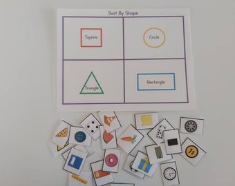 Shape Sorting Activity for Preschool and Toddlers, Busy Book, Homeschool Learning, Shapes, Instant Download Activities, Shape Matching
