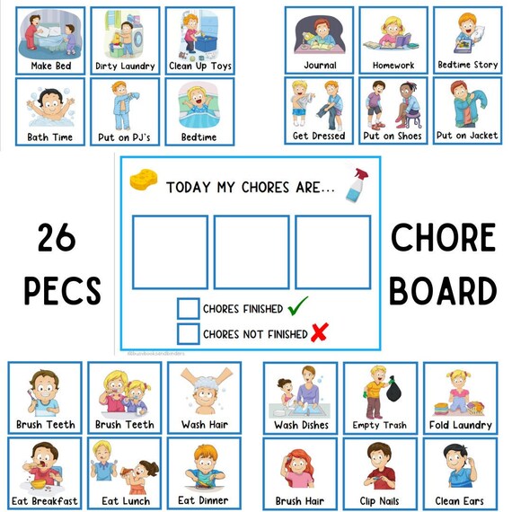 2 Chore Boards 26 PECS Chore Chart Daily Routine First - Etsy