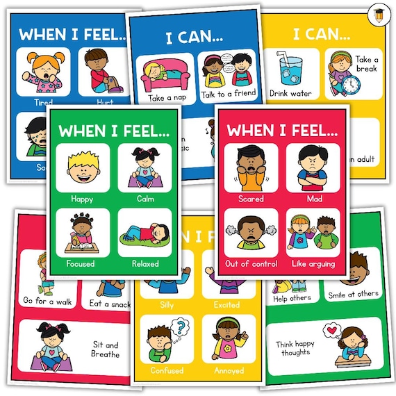 Self Regulation Posters | Emotions | Calm Down Strategies | Coping Skills | Flashcards | Communication | Behavior | Autism | Choice Boards