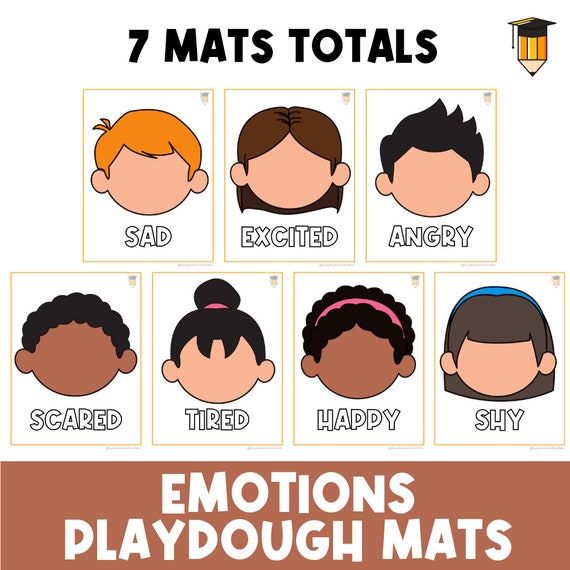 7 Emotions Playdough Mats | Play dough | Toddler Activity | Preschool Counting | Busy Book | Montessori | Special Needs | Hands On | SEL