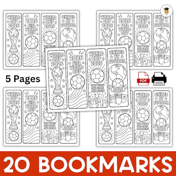 20 Soccer Bookmarks | Coloring Bookmarks | Soccer Coloring Pages for Kids | Printable Soccer Coloring | Sports Coloring Pages | Soccer Party