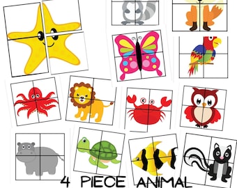 Animal | Puzzles for Kids | Early Years | Puzzle | Fine Motor | Homeschool | Children's Puzzles | Instant Download