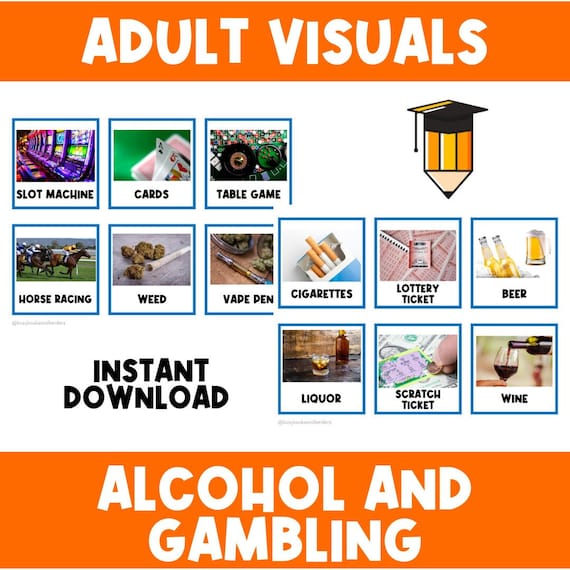 ADULT: REAL PICTURES | Alcohol and Gambling Picture Communication Cards  | Task Card | Dementia | Alzheimer | Special Needs | Support Aids