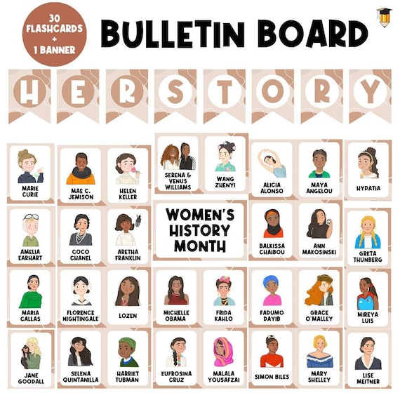 Women's History Month Posters | Bulletin Board Display | Women's History Decor | American History | Printable Banner | Famous Women |