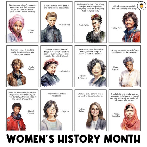 15 Women's History Month Posters | Bulletin Board Display | Women's History Decor | American History | Printable Banner | Famous Women |