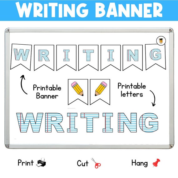 Writing Banner | Writing Bulletin Board | Printable Banner | Literacy Center | Writing Decor | Classroom Decor | Back to School Printables