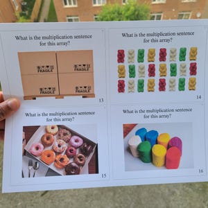 Multiplication Arrays | Math Flashcards | Real Life Pictures | Number ...